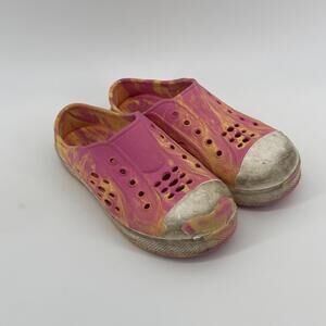 Native Jefferson Kids Tie-Dye Pink and Orange Slip-On Shoes (size 11) #TM225